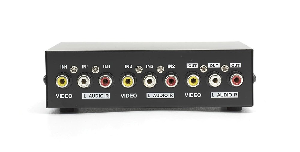 2 Way Switch Composite Video Switcher -Black- with RCA AV Cable