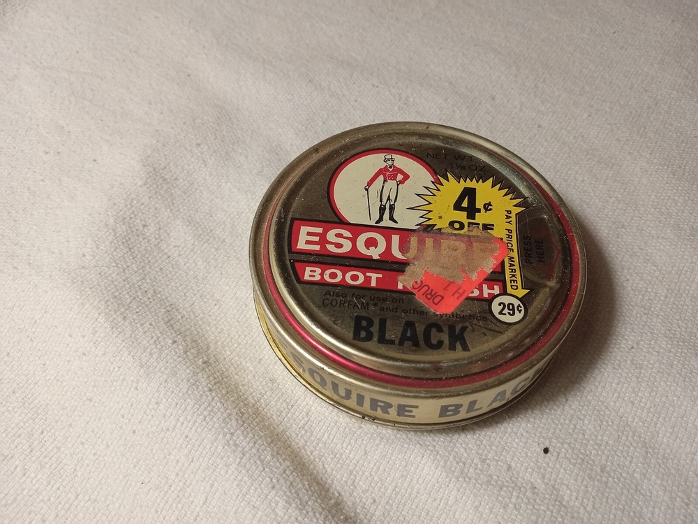 Vintage Esquire Black Boot Polish Tin