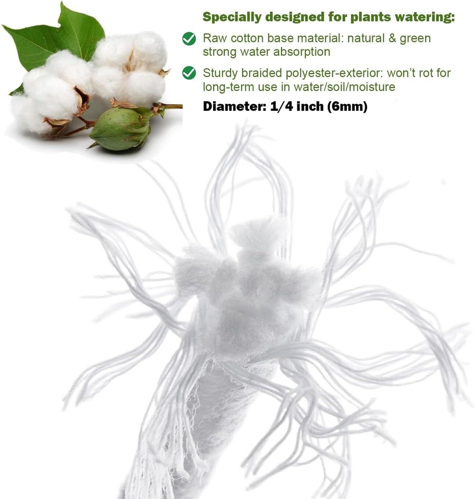 Automatic Hydroponic Wicking System - 50ft Reusable Plant Watering Solution