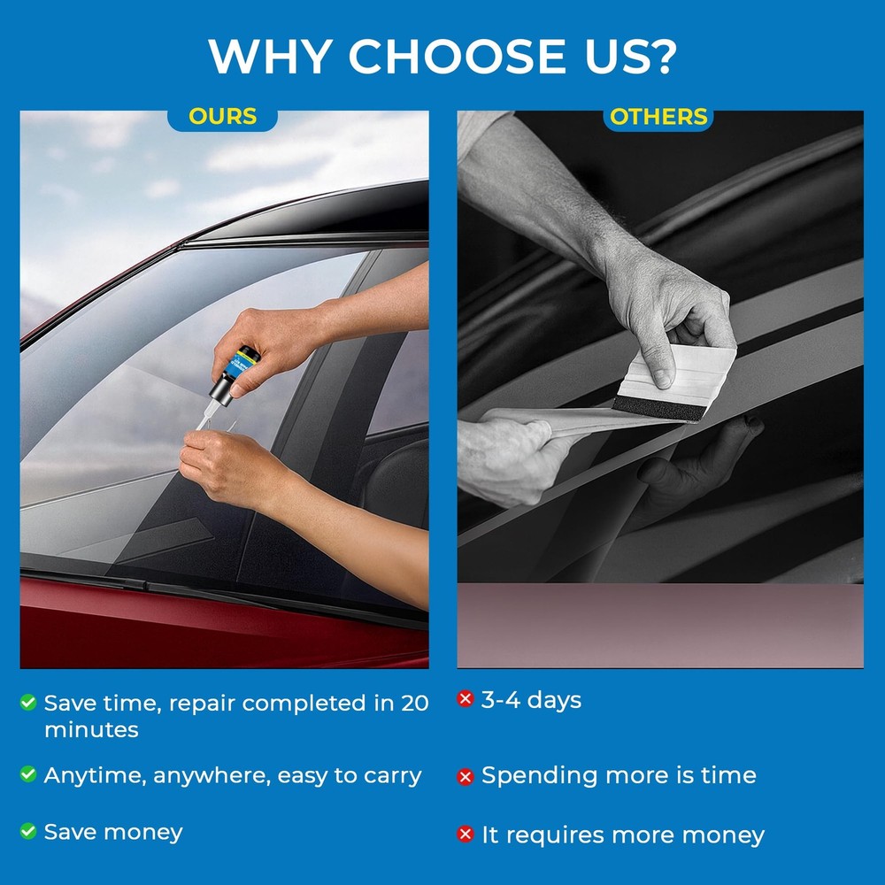 DESIGNIFYCO Windshield Crack Repair Kit 3 Bottles Nano Quick and Efficiency...