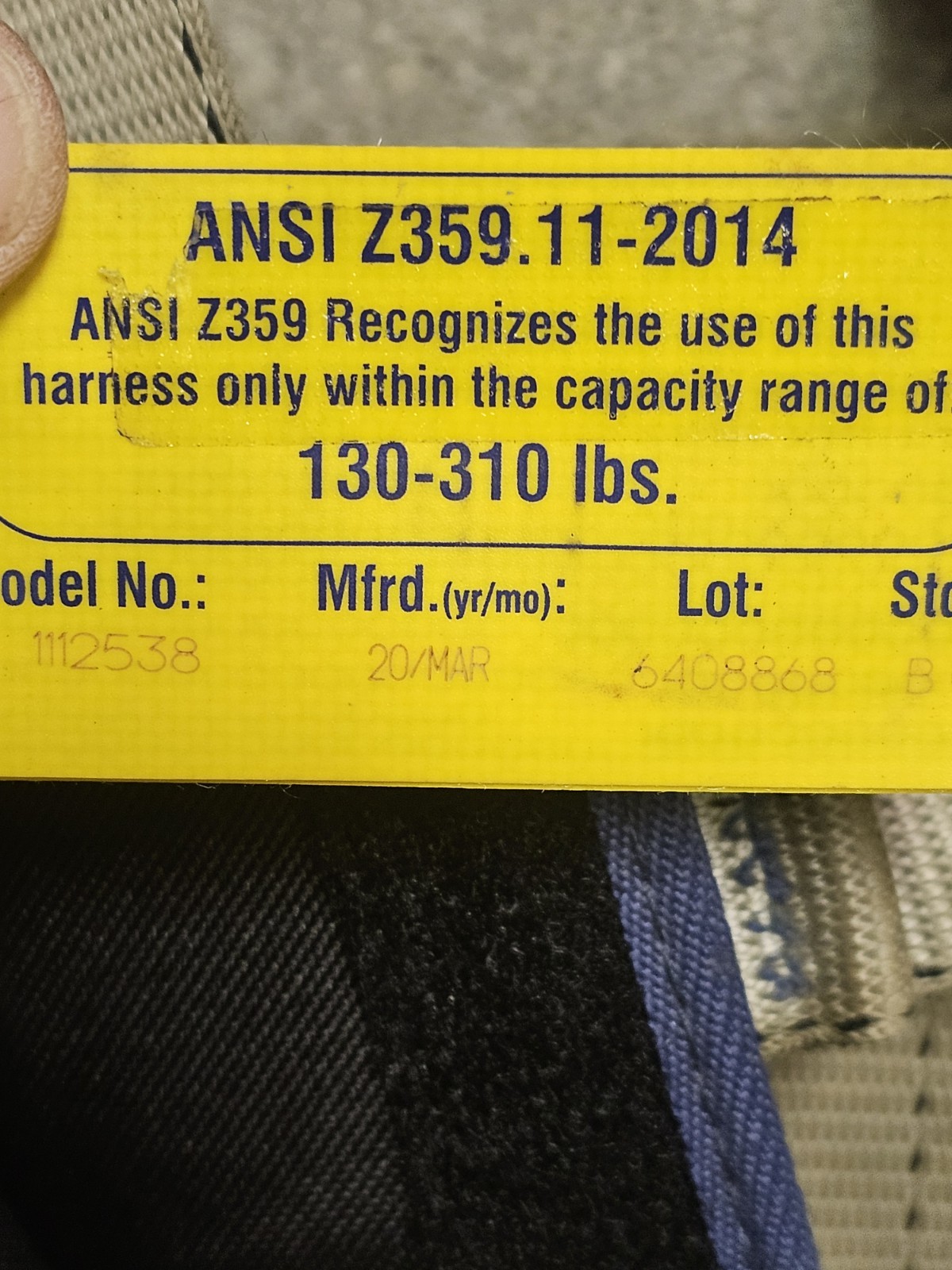 3M DBI-SALA EXOFIT STRATA XL FULL BODY HARNESS FALL PROTECTION 1112538 XL BELT