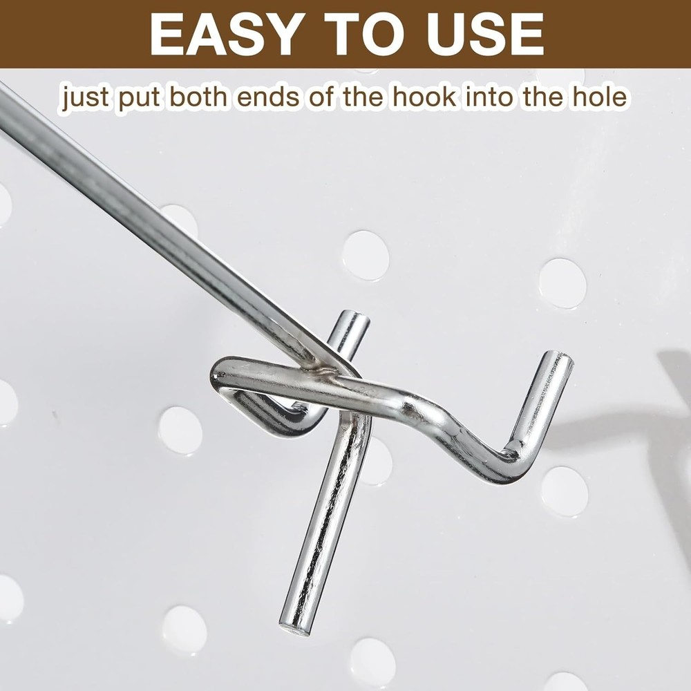 Rust Resistant Peg Board Shelving Hooks - 100 Pcs Bulk Pack