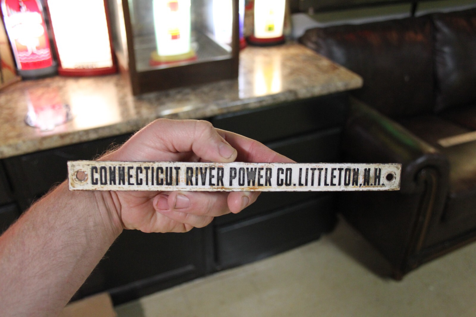 SCARCE 1920s CONNECTICUT RIVER POWER AND LIGHT COMPANY PORCELAIN SIGN REDDY GAS