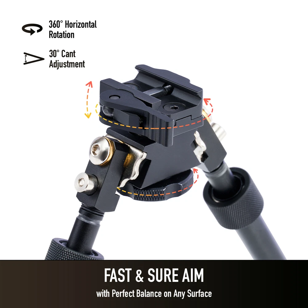 Rifle Bipod Quick Detach Mount 6.5-9.5" Adjustable for Picatinny Rail
