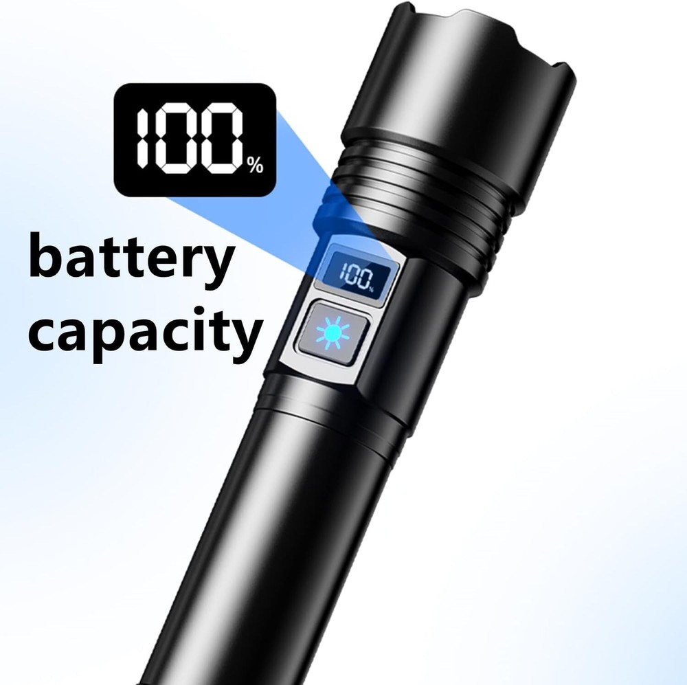 Rechargeable Waterproof Flashlight High Lumens 5 Modes LED Flashlight