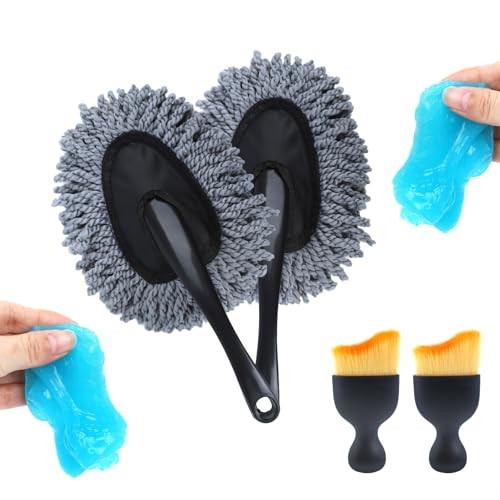 IPELY 6 Pack Car Cleaning Supplies – Car Duster Interior Duster (2 Pack)