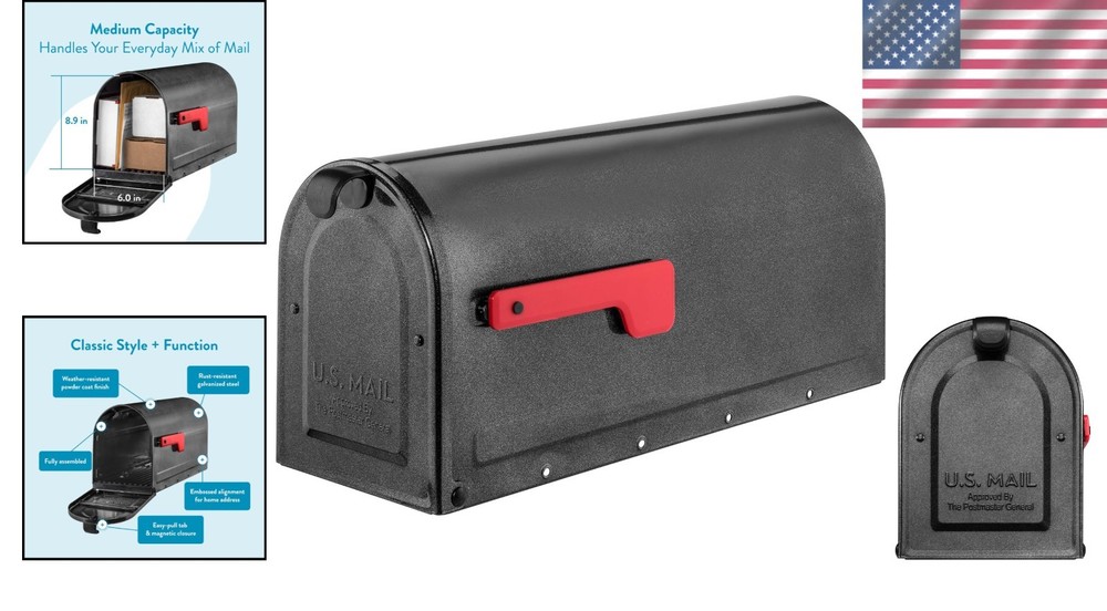 Galvanized Steel Post Mount Mailbox