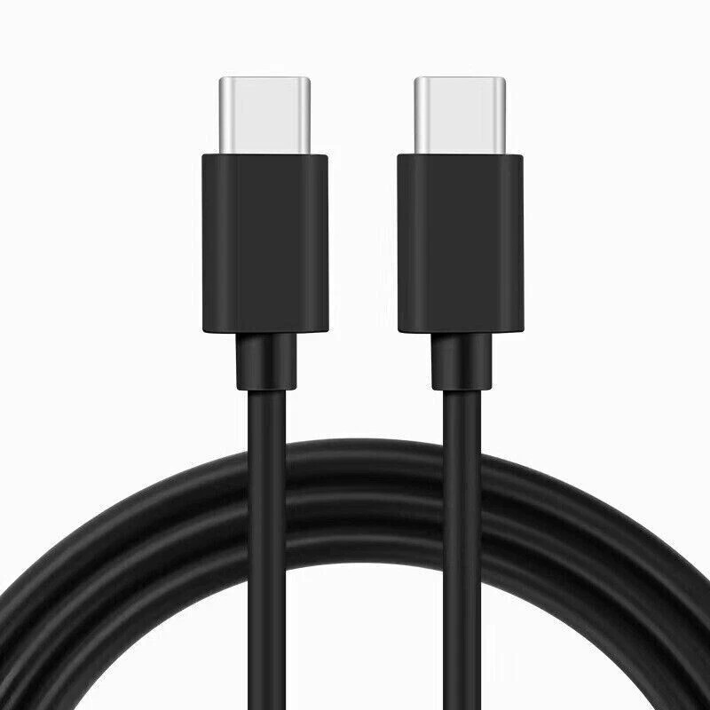 6FT 2M Type-C to Type-C Fast Charging Data Cord Cable for Samsung Galaxy Black