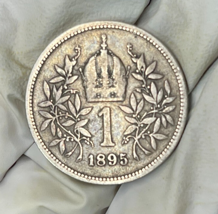 1895 Austria One Corona Silver Coin