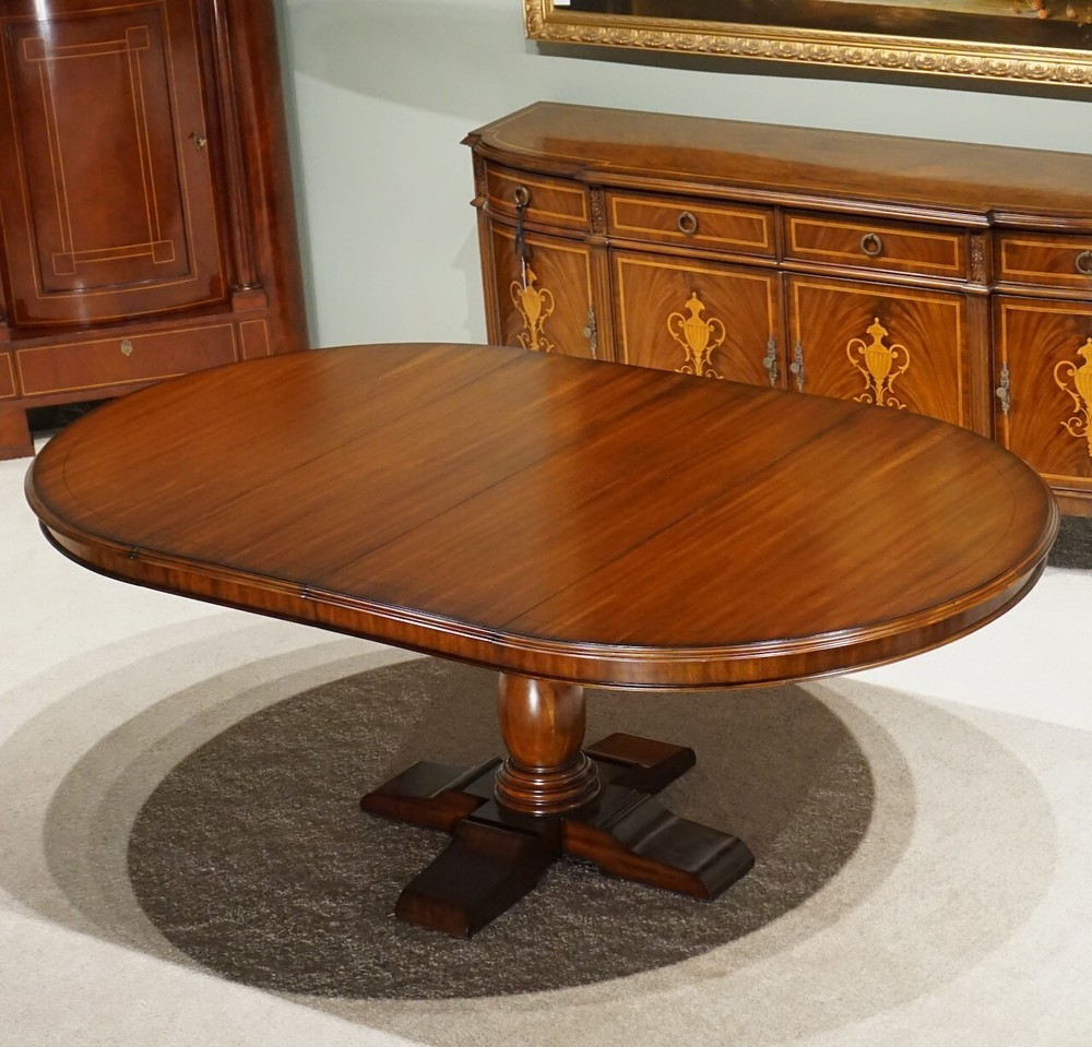 Beautiful 7' transitional Mahogany oval round dining Kitchen table