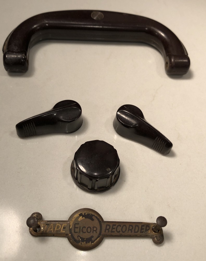 Eicor 115 knobs set Tape Recorder Parts Original Vintage Bakelite