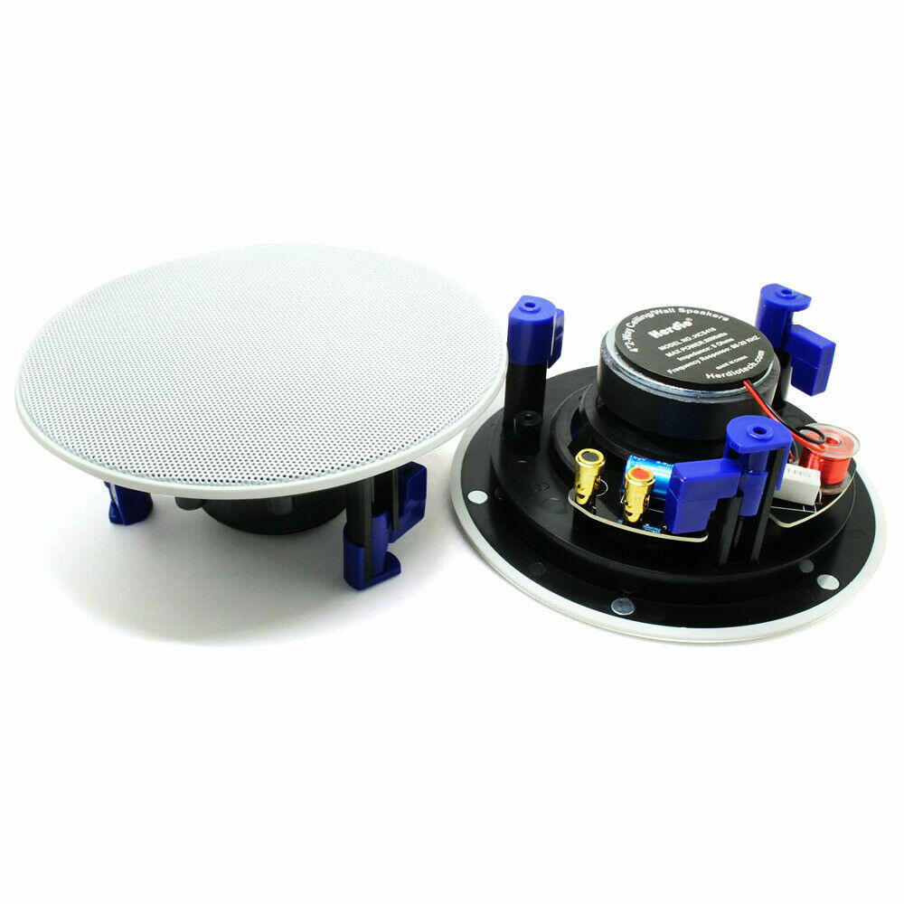 2PCS Herdio Ceiling Speakers 2-Way Flush Mount Wall+Bluetooth Amplifier Receiver