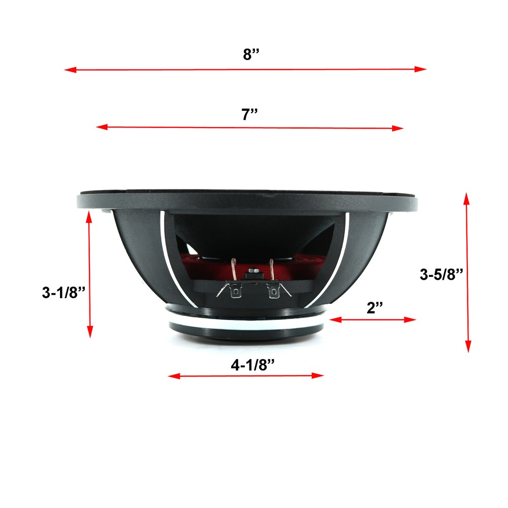 Gravity 2) PRO 8 Inch Classic Midrange Loud Speaker 4-Ohms - 2000 Watts Max pair