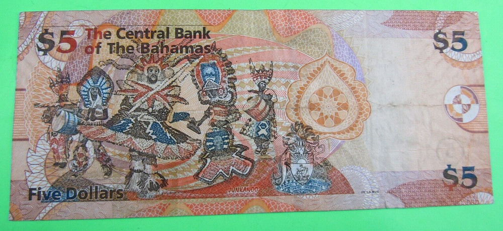 BAHAMAS, 5 DOLLARS, P#72 ,2007