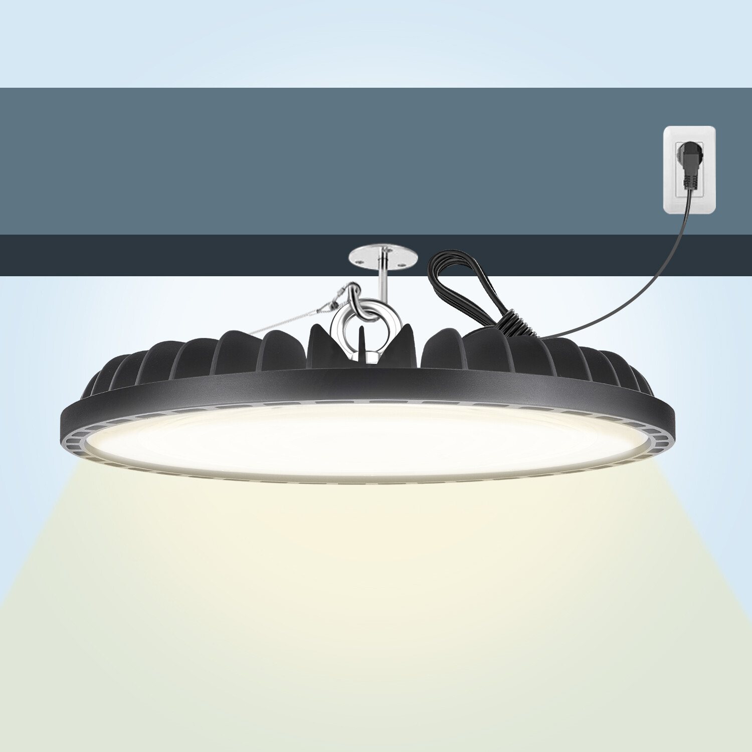 6 Pack 300 Watts UFO Led High Bay Light 300W Commercial Garage Gym Shop Light