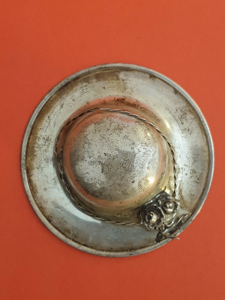 Antique Sterling Silver Hat Handmade Miniature.