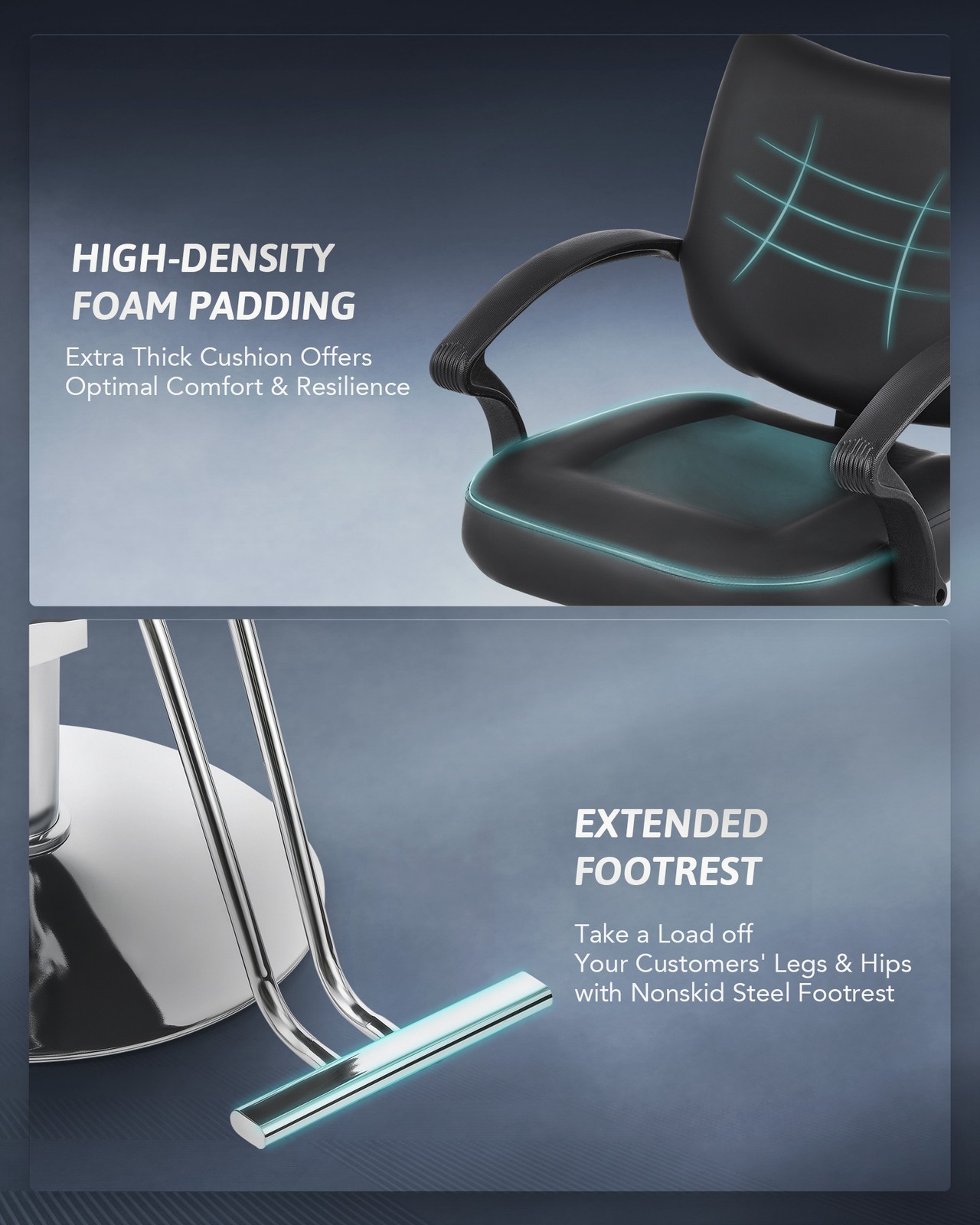 360° Styling All Purpose Hydraulic Black Reclining Barber Chair Salon Beauty Spa