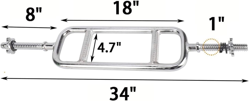 34'' Olympic Triceps Bar Weight Bar Standard Threaded Solid Triceps Bar Curl