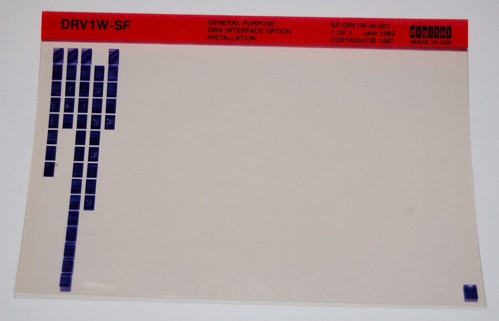 DEC DRV1W-SF General Purpose DMA Interface Option Installation, Microfiche