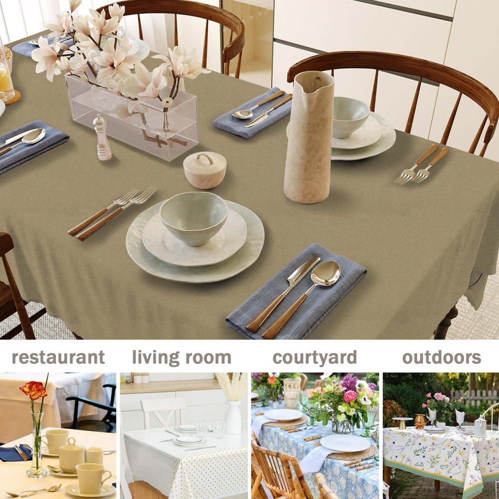 HX&OD Rectangular Tablecloth Waterproof Stain/Wrinkle Resistant Cationic Fabric