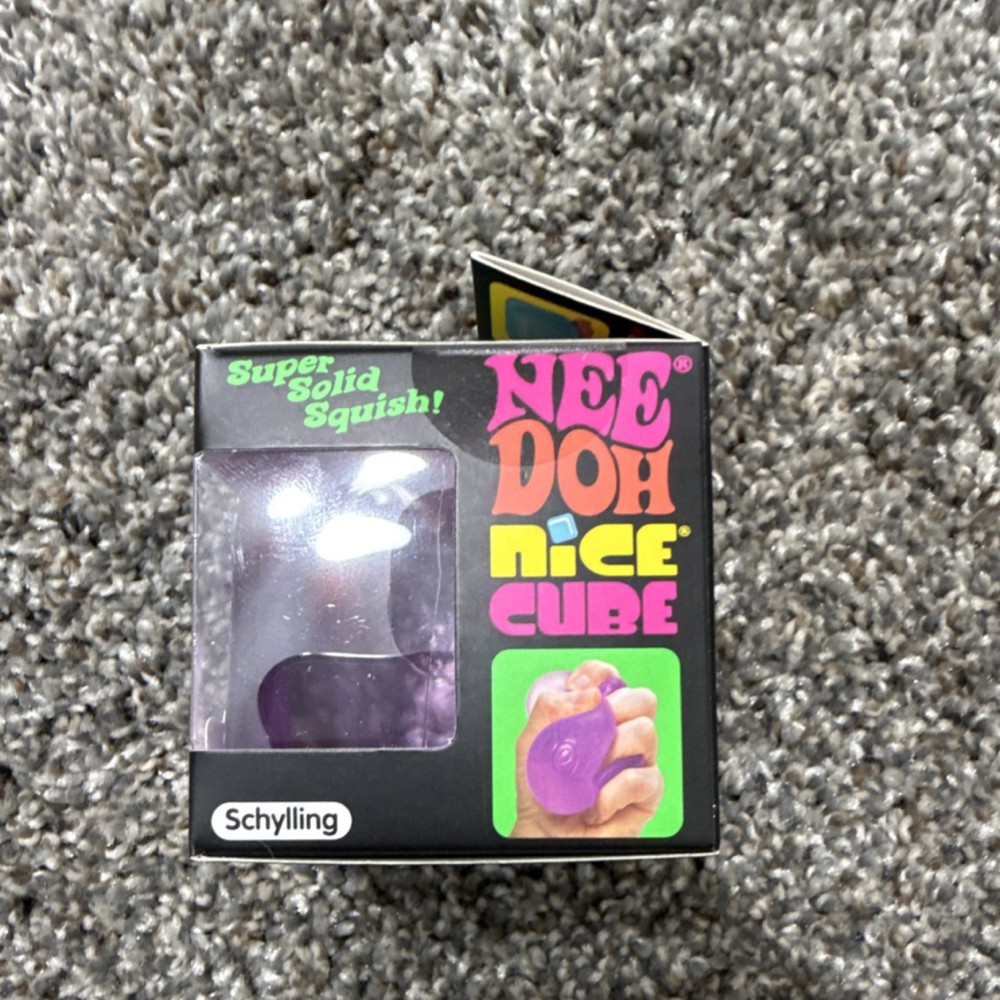 Nee Doh Nice Cube Super Solid Squish Toy Purple 8+ Years