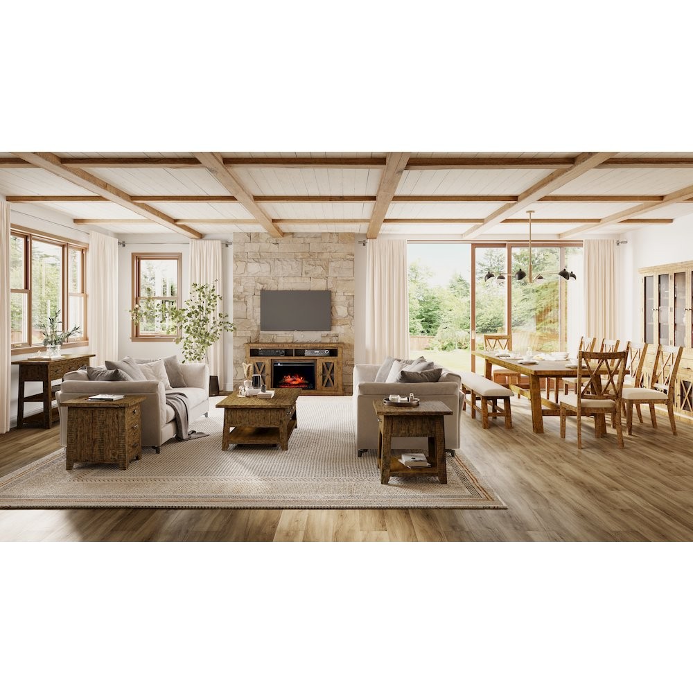 Rustic Farmhouse Solid Wood 50" Coffee Table