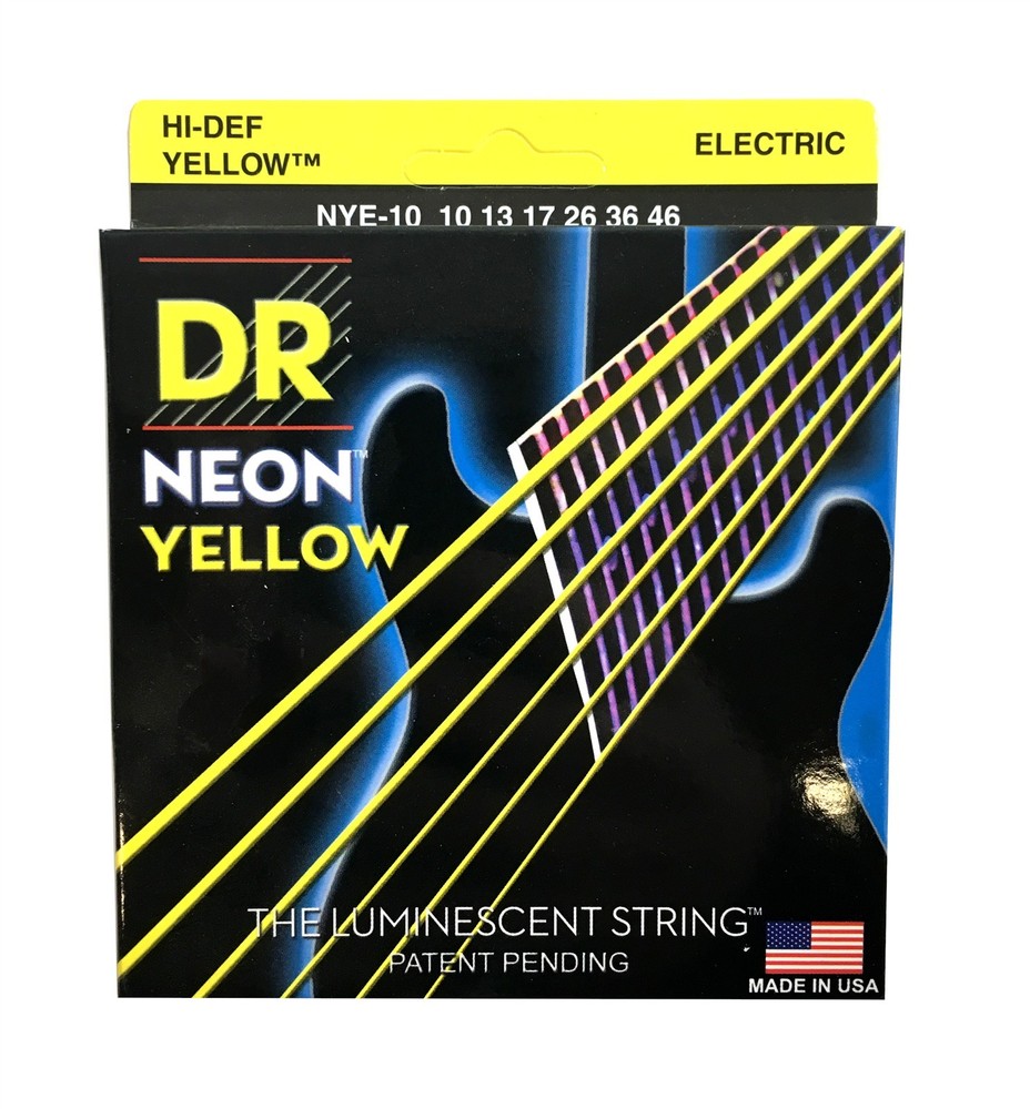 DR Strings Guitar Strings Electric Neon Yellow 10-46 Medium