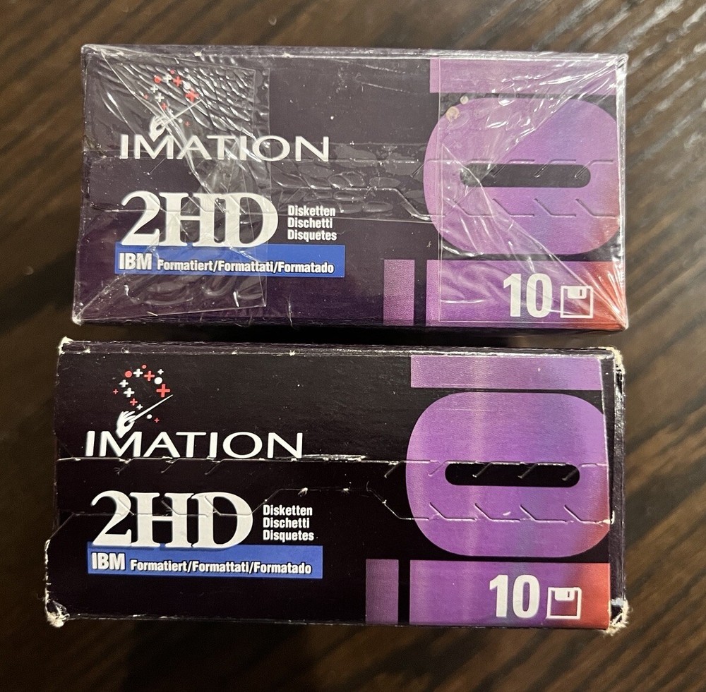 Imation 2HDFloppy Discs 3.5" 1.44 MB Diskettes 20 Pack IBM Formatted SEALED!