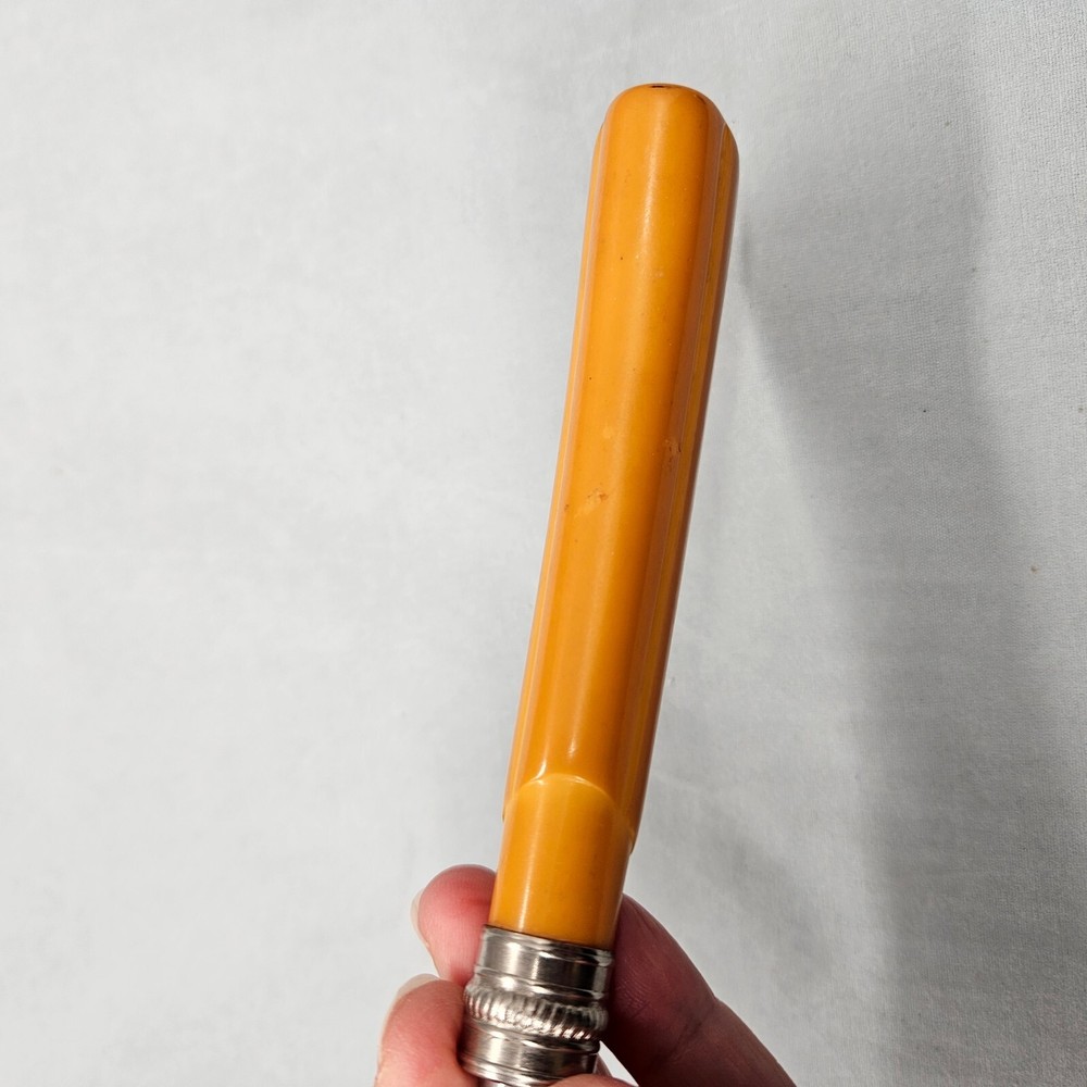 Vintage Butterscotch Bakelite? Handle Stainless Knife Sharpener Kitchen Tool