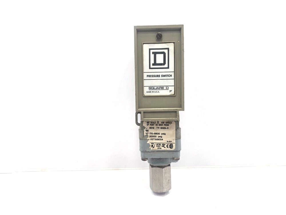 SQUARE D 9012-GQG-3 INDUSTRIAL PRESSURE SWITCH