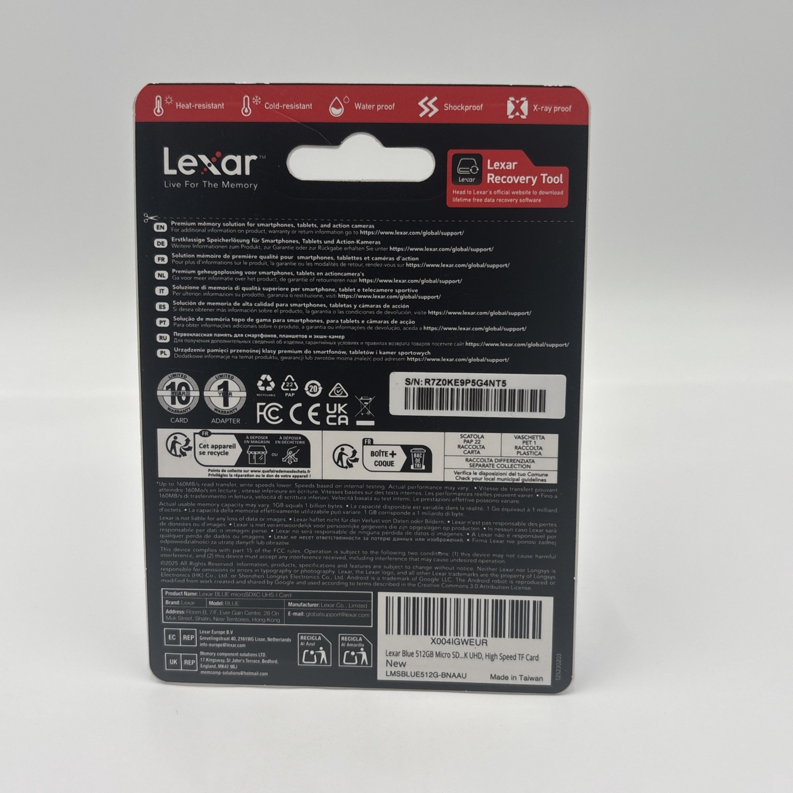 Lexar 512GB Blue Micro SD Card Up to 160MB/s, microSDXC UHS-I Memory Card 512GB