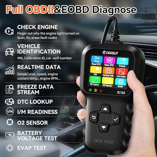 OBD2 Scanner, SC103 Car Code Reader Diagnose Check Engine Light Smog Check