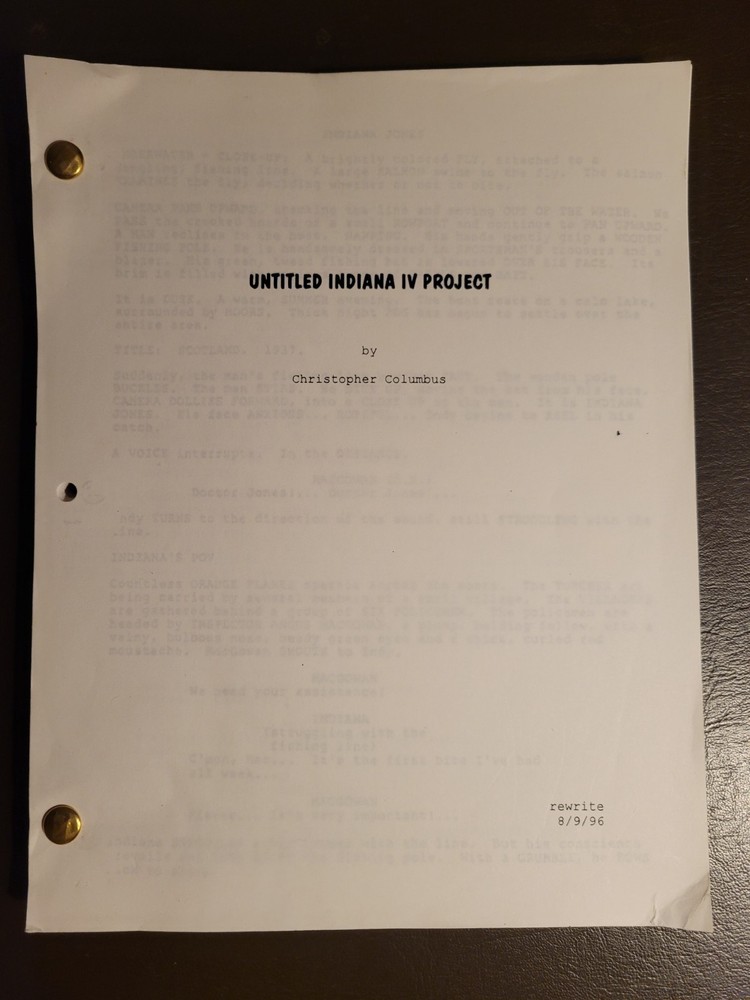 INDIANA JONES 4 (Untitled Project) August 1996 Rewrite - Christopher Columbus
