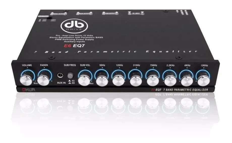 DB DRIVE OKUR E6 EQ7 7 Band Parametric Equalizer Car Stereo EQ Line Driver E7