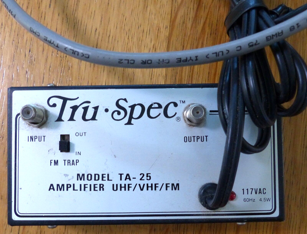 Tru Spec UHF/VHF/FM Amplifier Model TA-25