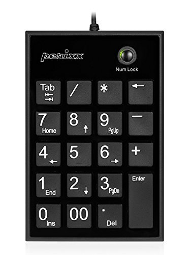PPD-202 Wired 19 Keys Slim Numeric Keypad Big Print Font Silent Notebook Scis...