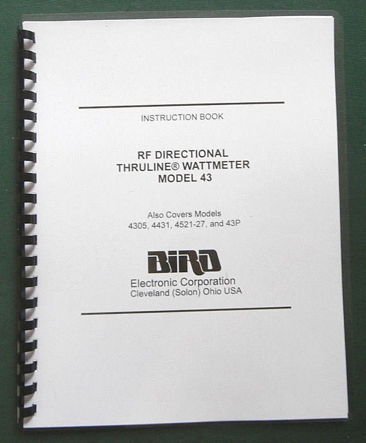 Bird Model 43 Instruction Manual - Comb bound & protective covers !