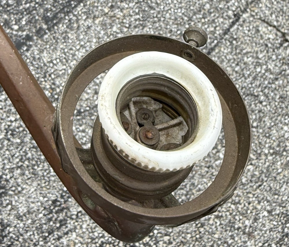 ANTIQUE Brass Sconce Light Old