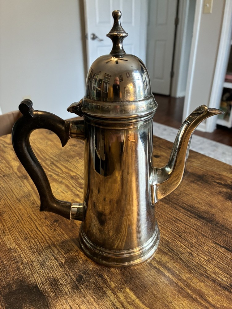 India Made Style international Silver CO Coffee Tea Pot. Silver plate.