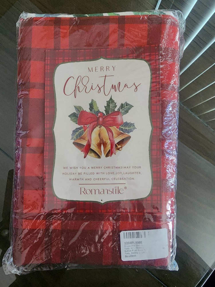 Romanstile Christmas Checkered Rectangle 60 x 102 (Rectangular), Holly-red