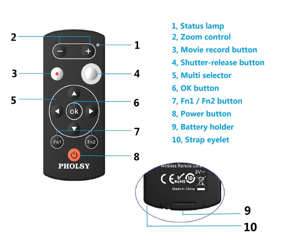 ML-L7 Bluetooth Camera Remote Wireless Shutter Release Control Compatible wit...