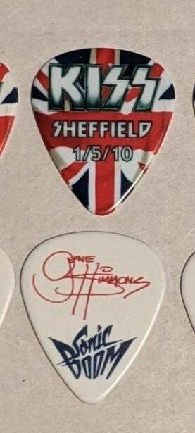 KISS 5-1-2010 SHEFFIELD ENGLAND Sonic Boom Over Europe Guitar Pick GENE SIMMONS