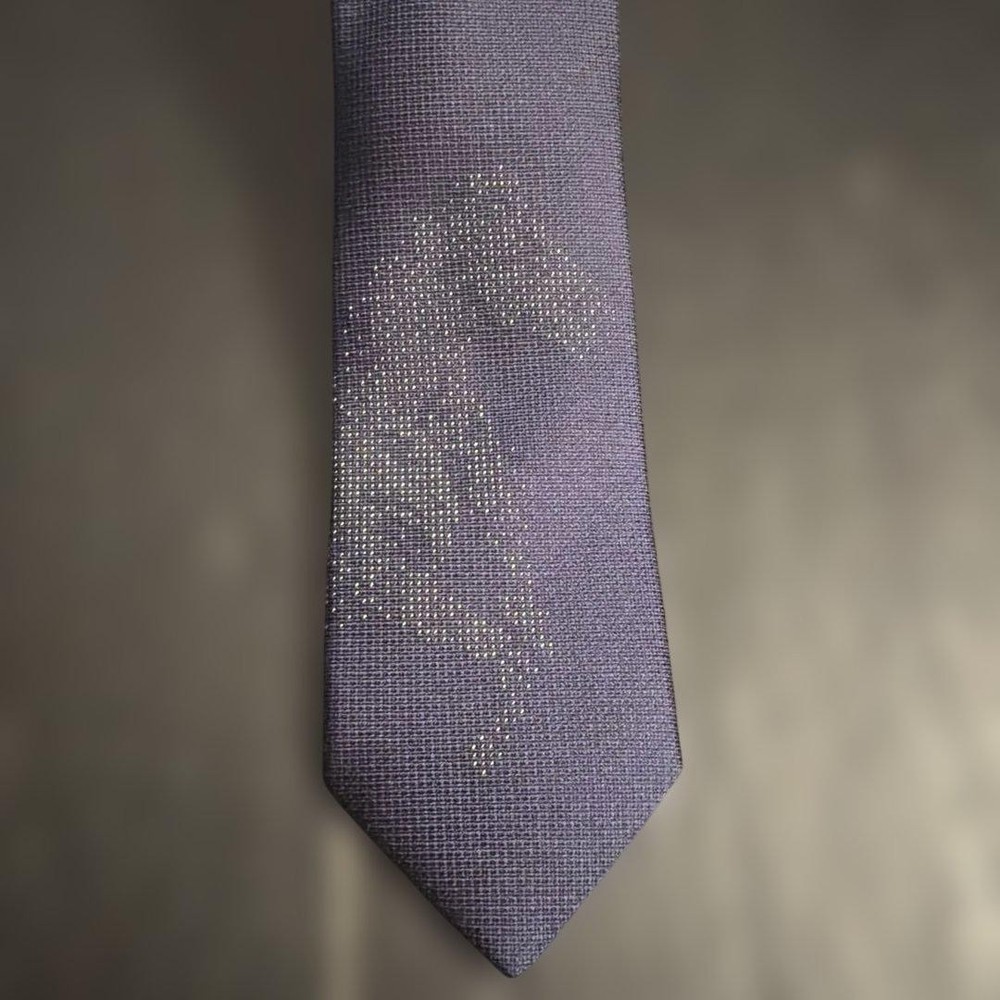 Hermes Navy Abstract Pattern Tie, Textured, Used