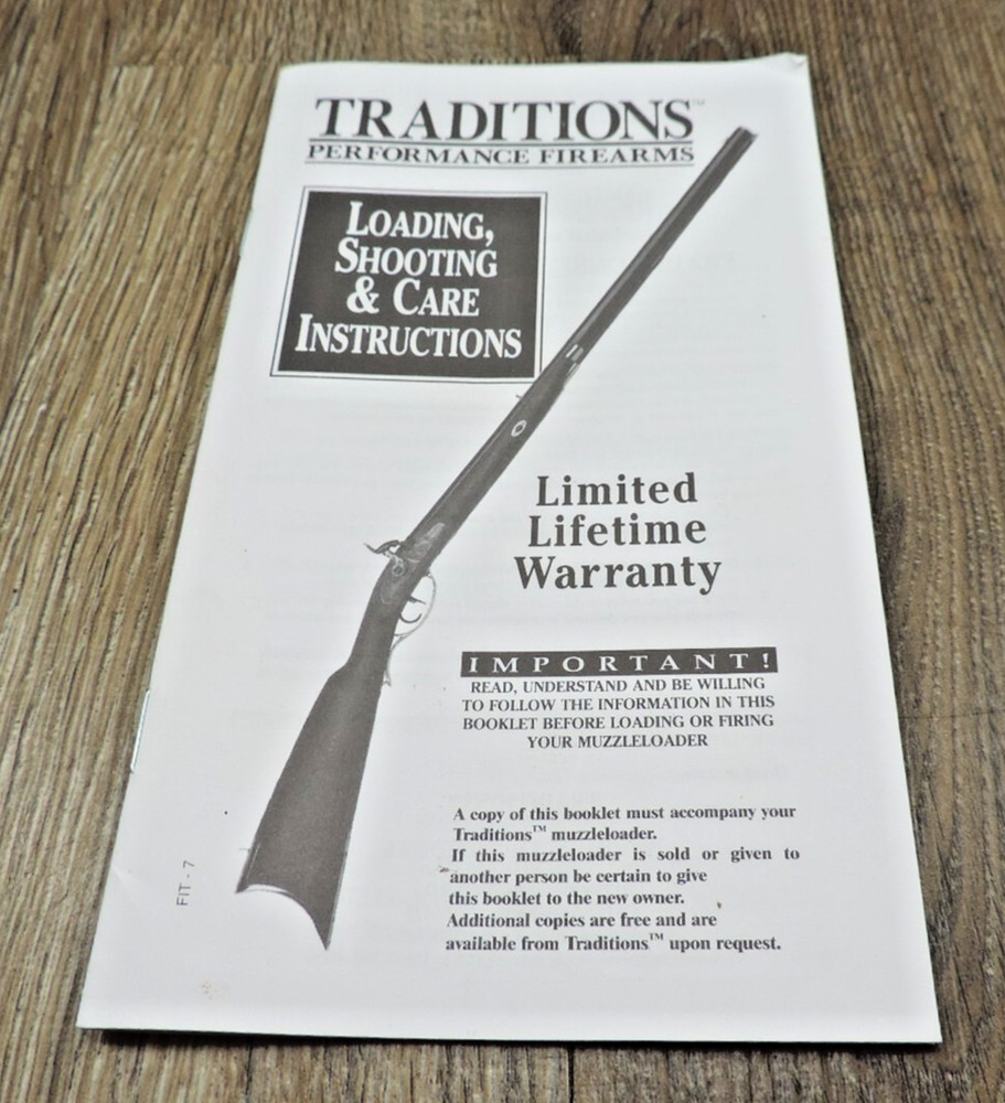 Traditions Performance Firearms Loading Shooting & Care Instructions