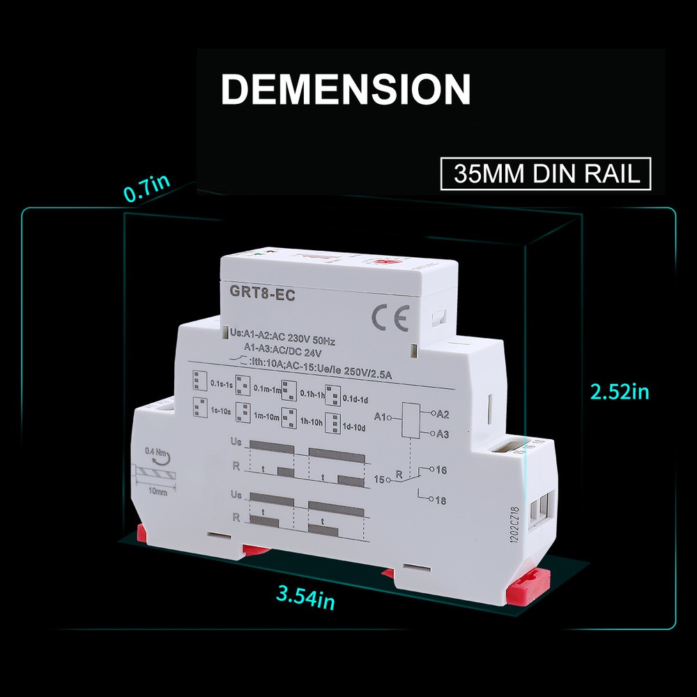 GEYA Off Delay & On Delay Time Delay Relay Timer Cycler Switch DC24V AC230V NEW