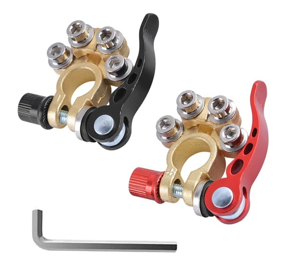 (2Pcs) Car Battery Terminal Connector Clamp Quick Release Adjust Disconnect Tool
