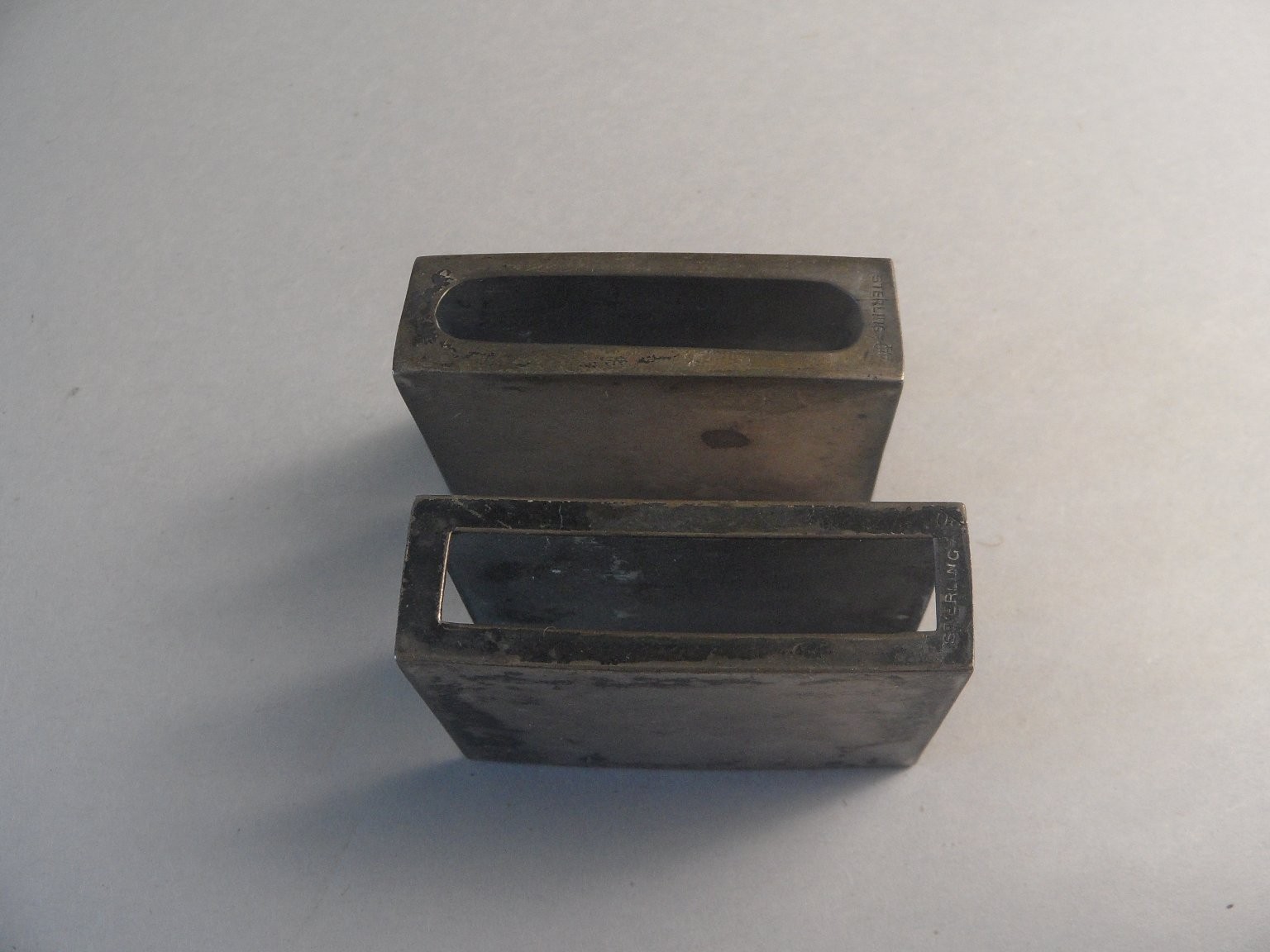 Vintage Sterling Silver Matchbox Covers 2-Piece Set Art Deco 21.7g