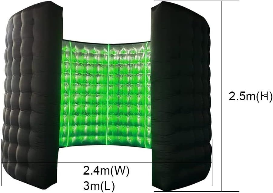 10FT Inflatable 360 Photo Booth Enclosure Portable LED Backdrop Wall For Party