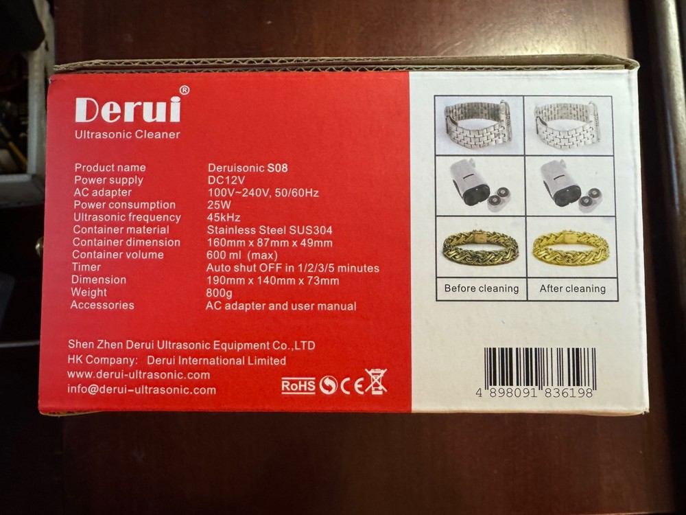 Derui Deruisonic S08 Ultrasonic Cleaner
