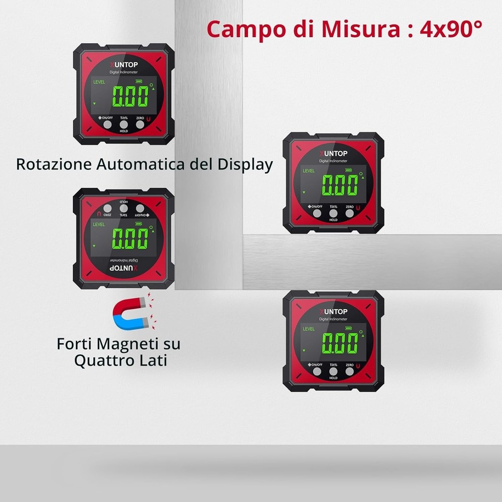 Digital Angle Finder Level Box with Laser Class 2 1mW Output